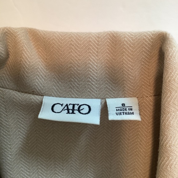 Cato Notched Collar Single Button Lined Blazer Tan Size 8 - Picture 3 of 6